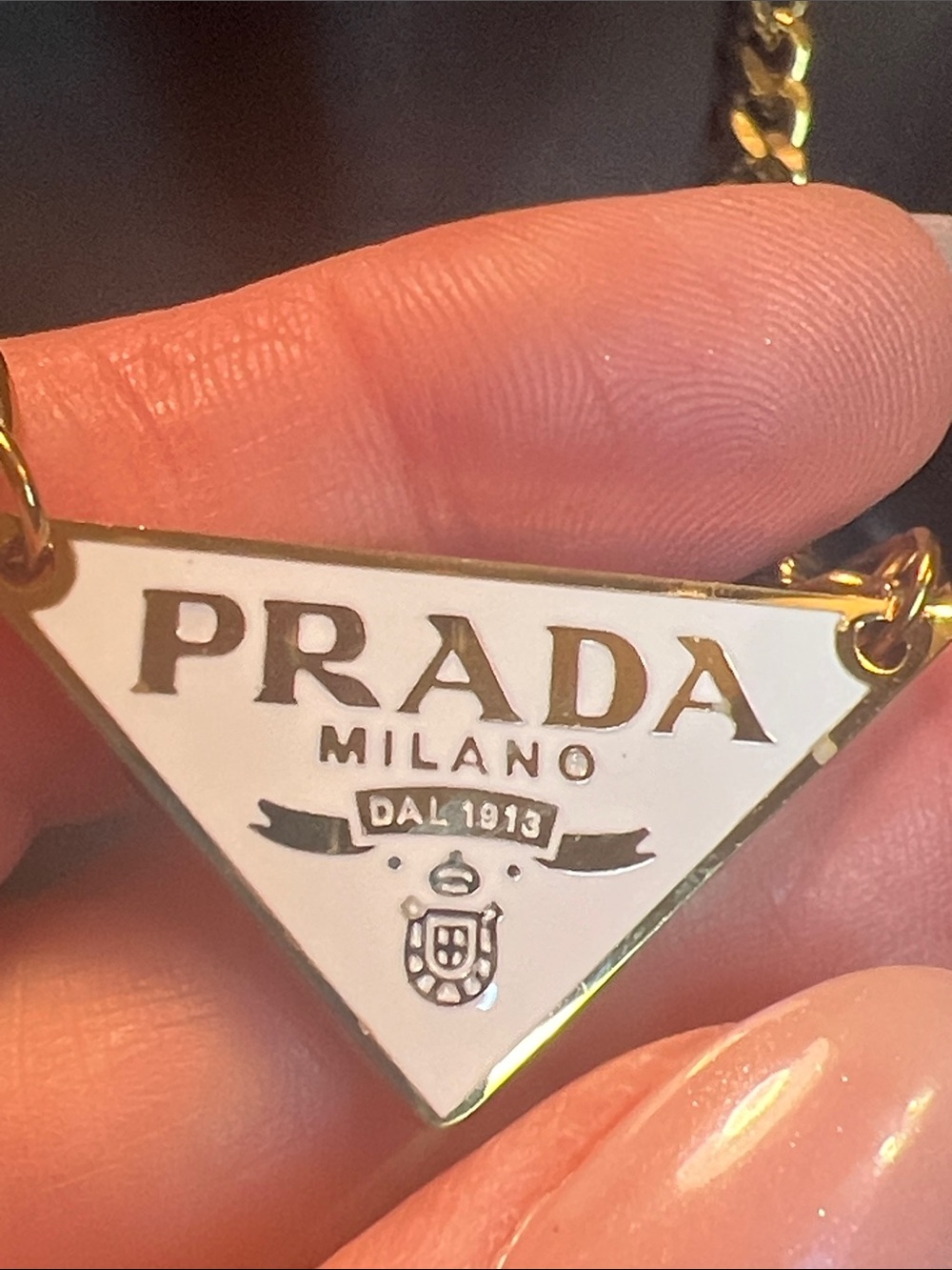 Gold Triangle Logo Chain Necklace - Picture 3 of 7